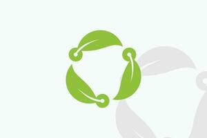 green tech logo design with technology concept vector