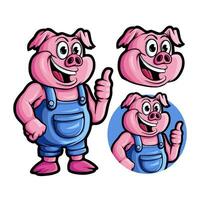 PIG MASCOT ILLUSTRATION vector