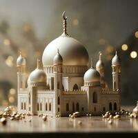 3d rendering of white mosque photo