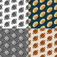 set of seamless patterns with Sports ball for playing American football in cartoon style. Ornament for decoration and printing on fabric. Design element. Vector