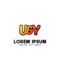 UY Initial Logo Design Vector
