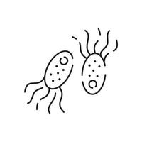 Microbe and bacterium line icon. vector