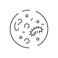 Microbe and bacterium vector line icon. Grey virus, bacteria, germs and microbe icon isolated on white background. Antibacterial and antiviral defence, protection infection.