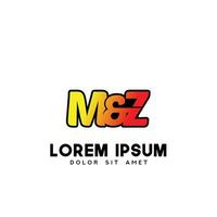 MZ Initial Logo Design Vector