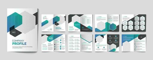 Company profile annual report business proposal corporate bifold brochure design template vector
