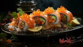 Delicious Shushi in close range photo