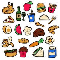 Set of food vector illustrations with cute and colorful designs suitable for design elements