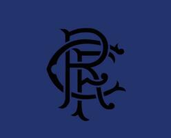 Glasgow guardabosques logo club símbolo negro Escocia liga fútbol americano resumen diseño vector ilustración con azul antecedentes