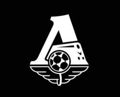 locomotora Moscú club logo símbolo blanco Rusia liga fútbol americano resumen diseño vector ilustración con negro antecedentes