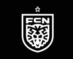 FC Nordsjaelland Club Symbol Logo White Denmark League Football Abstract Design Vector Illustration With Black Background