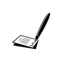 pen write a signature. agreement icon vector illustration. business deal design.