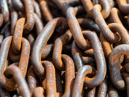 old rusty chain on the ground photo