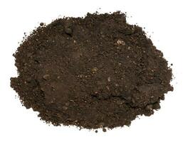 soil on white background. top view. photo