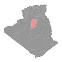 el menía provincia mapa, administrativo división de Argelia vector