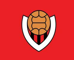 vikingo Reikiavik club logo símbolo Islandia liga fútbol americano resumen diseño vector ilustración con rojo antecedentes