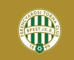 Ferencvarosi TC Club Symbol Logo Hungary League Football Abstract Design Vector Illustration With Brown Background