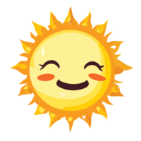 Sun cartoon style,funny cute sun icon, AI Generative png