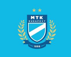 mtk Budapest club logo símbolo Hungría liga fútbol americano resumen diseño vector ilustración con cian antecedentes