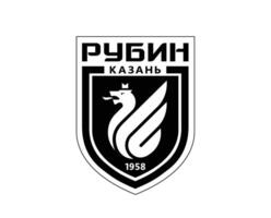 Rubin Kazan Club Logo Symbol Black Russia League Football Abstract Design Vector Illustration