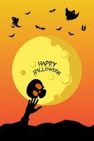 Halloween party, bright banner set. Helloween vector banner design, happy halloween background