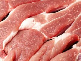 fresh pork meat background, top view. photo