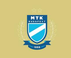 MTK Budapest Club Logo Symbol Hungary League Football Abstract Design Vector Illustration With Brown Background