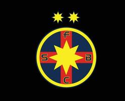 Steaua Bucarest Club Symbol Logo Romania League Football Abstract Design Vector Illustration With Black Background