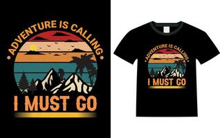 excursionismo t camisa diseño, excursionismo Clásico retro t camisa, senderismo, excursionismo montaña, t camisa vector
