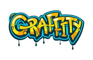 Graffiti street art, urban style paint lettering vector