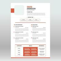 Clean and modern resume portfolio or CV template vector