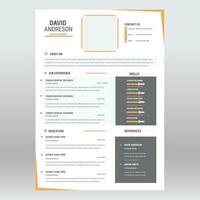 limpiar y moderno currículum portafolio o CV modelo vector