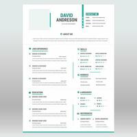 Clean and modern resume portfolio or CV template vector