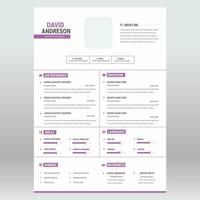 limpiar y moderno currículum portafolio o CV modelo vector