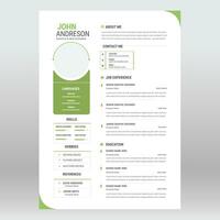 Clean and modern resume portfolio or CV template vector