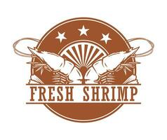 fresh shrimp seafood logo template vector