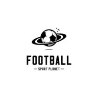 vector soccer ball in the shape of a ringed planet, planet football logo