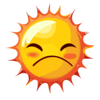 Sun cartoon style,funny cute sun icon, AI Generative png