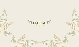 natural floral background with abstract natural shape, leaf and floral ornament in soft color style vector