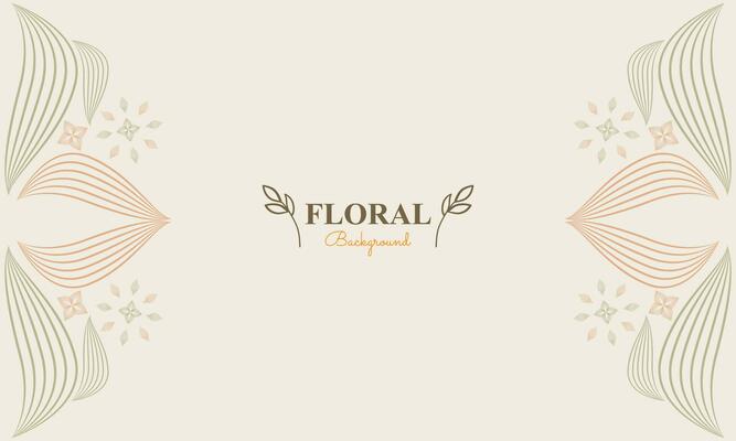 natural background with abstract natural shape, leaf and floral ornament in soft color style design