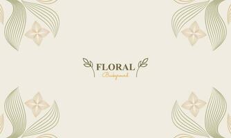 natural floral background with abstract natural shape, leaf and floral ornament in soft color style vector