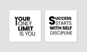 Success starts with self discipline business quote template vector