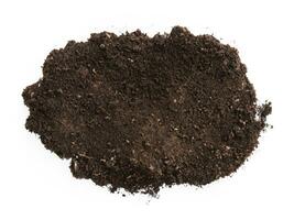 soil on white background. top view. photo