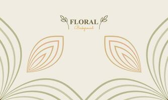 natural floral background with abstract natural shape, leaf and floral ornament in soft color style vector