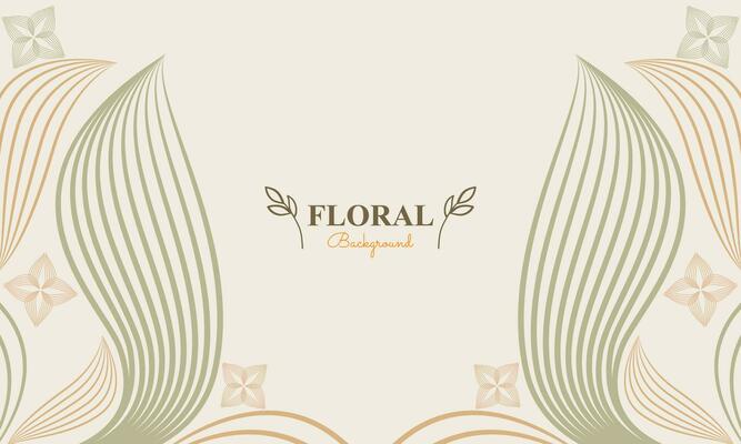 natural background with abstract natural shape, leaf and floral ornament in soft color style design