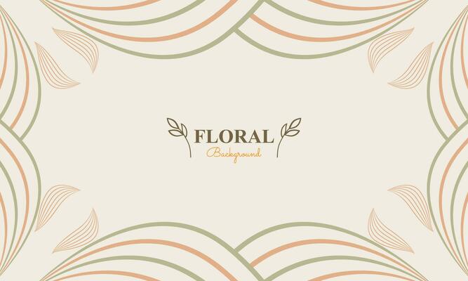 natural background with abstract natural shape, leaf and floral ornament in soft color style design