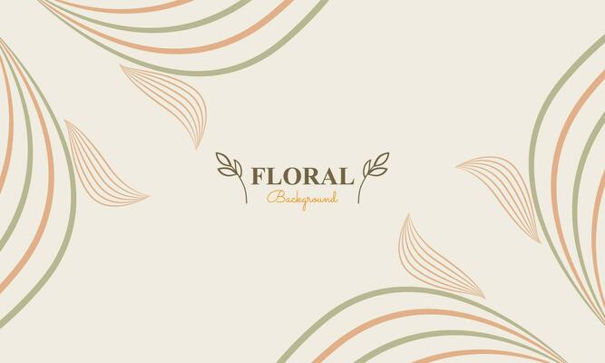 natural background with abstract natural shape, leaf and floral ornament in soft color style design