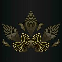 golden flower petal, luxury gold floral decoration vector