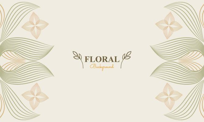 natural background with abstract natural shape, leaf and floral ornament in soft color style design