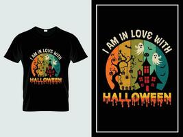 Halloween t shirt design illustration vector I am in love with Halloween