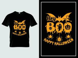 Happy Halloween t shirt design illustration vector Hey Boo